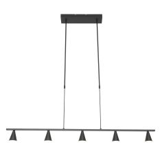 Hanglamp Vortex 3066ZW Zwart 5 lichts lichtkleur instelbaar - Zwart - Elektronica, Kunststof, Metaal - Steinhauer