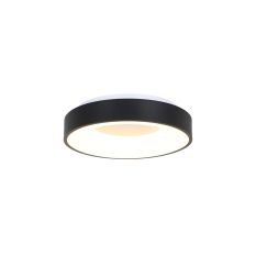 Plafondlamp Ringlede 3086ZW Zwarte LED lamp Ø30cm - Wit, Zwart - Elektronica, Kunststof, Metaal - Steinhauer