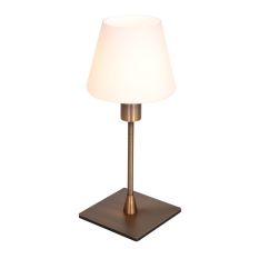 Tafellamp Ancilla 3100BR brons touch on/off met opaal wit glas - Brons - Elektronica, Glas, Metaal - Steinhauer