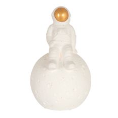 Tafellamp Jazz 3108W Witte astronaut met goudkleurig vizier - Wit - Keramiek - Steinhauer
