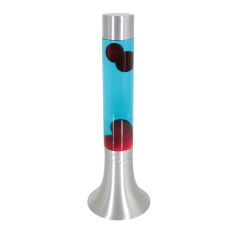 Staalkleurige lavalamp Volcan 3117ST met helder en rode vloeistof - Staal - Elektronica, Glas, Metaal - Steinhauer
