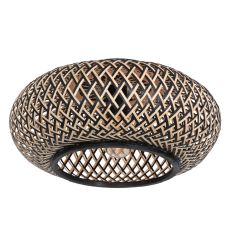 Plafondlamp Maze 3129BE – bamboe sfeerlamp met speels licht - Beige, Zwart - Bamboe, Metaal - Steinhauer