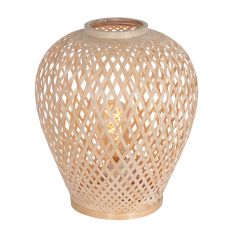 Tafellamp Maze 3130BE – Beige bamboe lamp met rustige sfeer - Beige - Bamboe, Metaal - Steinhauer (foto 2)