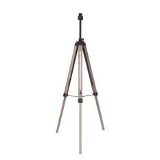 Vloerlamp Triek 3348ZW – zwarte driepoot zonder kap - Zwart - Elektronica, Hout, Metaal - Steinhauer