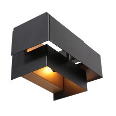 Wandlamp Muro 3368ZW Zwart met goudkleurige binnenkant