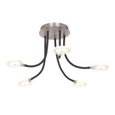 Plafondlamp Turound 3375ST – stalen lamp met glas en LED - Staal - Elektronica, Glas, Metaal - Steinhauer