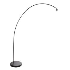 Booglamp Solva 3409ZW – zwarte vloerlamp zonder kap met E27 fitting - Zwart - Metaal - Steinhauer
