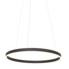 Hanglamp Ringlux 3502ZW zwarte LED ringlamp Ø 60 cm - Zwart - Elektronica, Kunststof, Metaal - Steinhauer