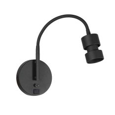 Lampe murale Upround 3517ZW noire avec 2 x USB et bras flexible