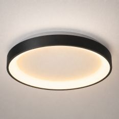 Plafonnier Ringlede 3691ZW lampe LED noire Ø38 cm avec uplight