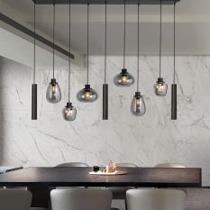 Hängelampe Reflexion 3796ZW Schwarz mit 3 GU10-Leuchtstoffröhren