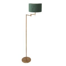 Bronskleurige vloerlamp Bella 3872BR met groen fluweelachtige kap - Brons - Metaal, Textiel - Steinhauer (foto 2)