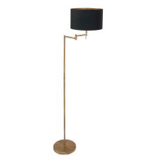 Bronskleurige vloerlamp Bella 3874BR zwarte lampenkap met goudkleurige binnenkant - Brons - Metaal, Textiel - Steinhauer (...