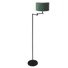 Vloerlamp Bella 3890ZW met groene fluweelachtige lampenkap Greenwave - Groen - Metaal, Textiel - Steinhauer (foto 2)