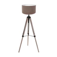 Lamp sur pied Triek 4099ZW avec abat-jour en lin gris Ø40 cm