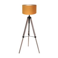 Lampe sur pied Triek 4103ZW avec un abat-jour en velours doré Ø40 cm