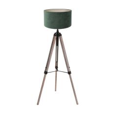 Lampe sur pied Triek 4104ZW avec abat-jour en velours vert Ø40 cm