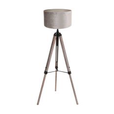Floor lamp Triek 4106ZW with gray velvet shade Ø40 cm