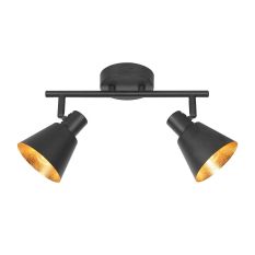 Black 2-light spotlight Oeroe 4114ZW with E14 fittings