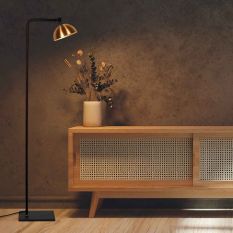 Zwart met bronzen vloerlamp Pintino 4125ZW GU10 fitting