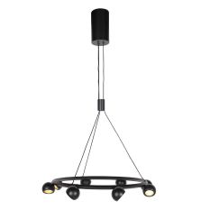 hanglamp Marcadore 4136ZW 8 Lichts zwarte ronde ø60 cm