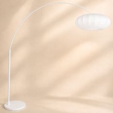 Lampadaire Luma Nola 4185W blanc avec abat-jour blanc