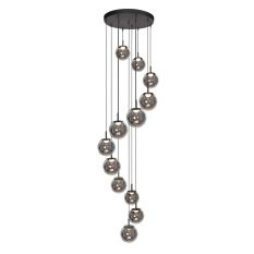 Suspension Bollique 4195ZW lampe à vide noire avec 12 points lumineux