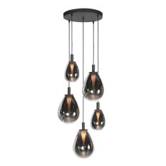Suspension Glimsy 4198ZW – Noir avec Verre Fumé