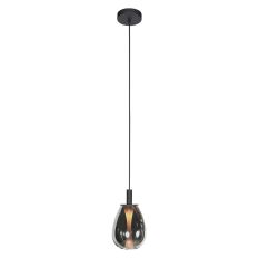 Glimsy 4200ZW Hanglamp – Zwart Glas Ø14,5 cm
