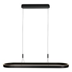 Ovale zwarte hanglamp Mykty 4205ZW – 120 cm breed, in hoogte verstelbaar met Cable Lift