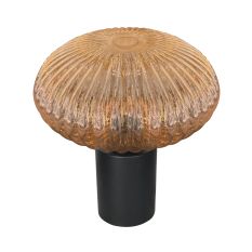 Tischlampe Bloeba 4235ZW mit bernsteinfarbenem Riffelglas