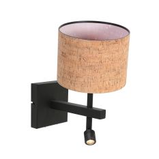 Applique Stang 4350ZW avec abat-jour en liège pour une lumière de lecture agréable