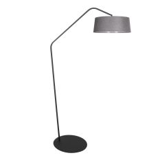 Zwarte vloerlamp Zig-Zag 4254ZW met grijs linnen kap – Uniek design en functioneel gebruik