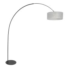 Black floor lamp Curve 4266ZW with silver transparent sizoflor shade – Unique design and functional use