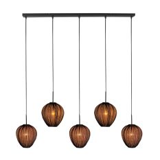 HaloSwap 4287ZW – Zwarte langwerpige hanglamp met stijlvolle, lichtdoorlatende kappen