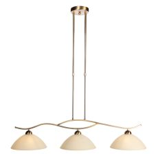 Anthea 4326BR – classic pendant lamp with three amber glass shades