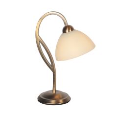 Anthea 4329BR – classic table lamp with marble look glass