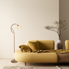 Anthea 4330BR – klassieke vloerlamp met marmerlook en voetschakelaar