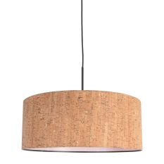 Suspension Sparkled Light 4337ZW noire avec abat-jour en liège beige
