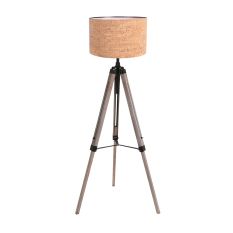 Triek 4344ZW lampe sur pied – trépied avec abat-jour en liège et hauteur réglable