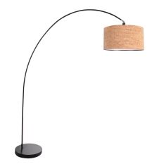 Lampe arc Solva 4345ZW avec abat-jour en liège Ø40 cm