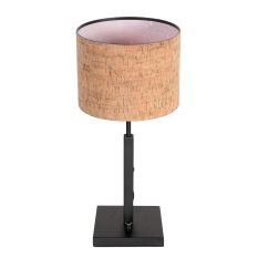 Lampe de table Stang 4351ZW avec abat-jour en structure de liège beige