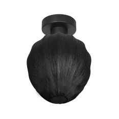 Plafonnier Bloeba 4369ZW avec abat-jour goutte en lin noir Ø25 cm