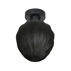 Plafondlamp Bloeba 4369ZW met zwart linnen druppelkapje Ø25 cm