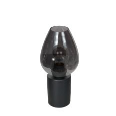 Lampe de table Bloeba 4378ZW avec abat-jour goutte en verre fumé Ø15 cm