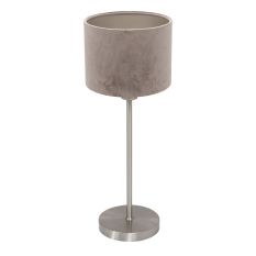 Tafellamp Noor 4412ST – Geborsteld staal met taupe velours kap