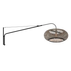 Wandlamp Elegant Classy 4449ZW – Support noir avec abat-jour en bambou Ø60 cm