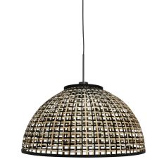 Nox Light 4477ZW – suspension avec abat-jour en bambou semi-rond de 60 cm