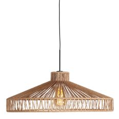 Suspension Sparkled Light 4482ZW avec abat-jour en corde Twine Ø50