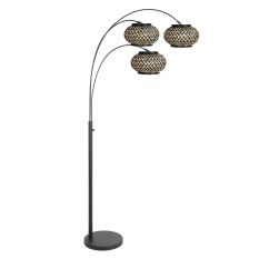 Nox Light 4494ZW – lampe sur pied avec 3 abat-jours en bambou